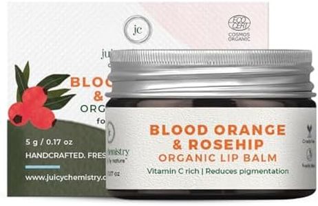 Juicy Chemistry Blood Orange & Rosehip Lip Balm, 5 g | Enriched with Natural Ceramides to Hydrate, Moisturise & Reduce Pigmentation | Formulated with Organic Castor Oil, Jojoba Oil and Vitamin E to Soothe Dry & Chapped Lips for Soft, Healthy Lips | For Men and Women | Clinically Proven Dermatologically Tested