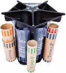 Suweiyuanshiyi Coin Sorter Tube Coin Counter with Coin Wrappers, 5-in-1 Change Sorter Change Counter Machine, Coin Organizer & Coin Holder Coin Roller, Use with Coin Bank Coin Jar, Super Easy to Use
