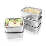 5pcs Stainless Steel Food Containers with Lids, Stacking Snack Container, Reusable Containers For Snacks, Prep Containers Metal Lunch Container for Office