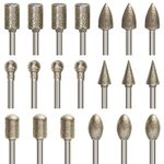 20Pcs Diamond Grinding Bit Set Stone Carving Set Diamond Burr Bits Compatible with Dremel Rotary Tool Accessories YURINWOO 3mm Shank Drill Bits Set for Grinding,Stone Glass Ceramics Carving,Polishing