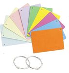 True-Ally unruled Index Flash Cards - 3x5 inch, Colored, 75 Cards, 200 GSM - with Free Binder Rings for cue Cards, Cheat Sheets, exam, Interview Preparation (3x5 inch Colored - 75 Sheets)