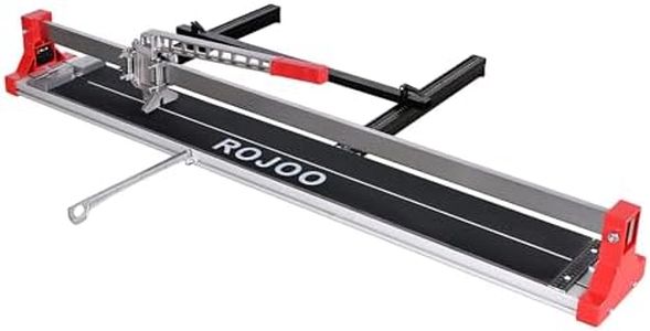 ROJOO 48inch Manual Tile Cutting Machine Wide Aluminum Bottom Plate Single Slide Rail Adjustable Ceramic Porcelain Tile Cutter Heavy Duty 1200mm
