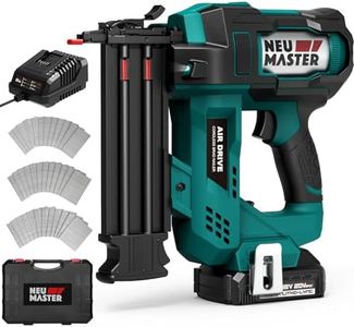 NEU MASTER Nail Gun Battery Powered,18GA Cordless Nail Gun with 20V Battery/Depth Adjustment/1800pcs Nails, Multi-Usage Brad Nailer for Triming, Molding, Framing, Woodworking, DIY Upholstery