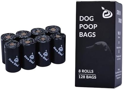 Dog Poop Bags, 8Rolls/128 Pieces Poop Bags for Dogs, Leak-Proof Poop Bags without Scent, Without Poop Bag Dispenser, Dog Training Accessories, Extra Thick, Leak-Proof