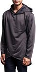 VICTORIOUS Long Length Fishtail Cloak Pullover Hoodie JK700 - Dark Grey - X-Large - J1A