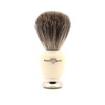 Edwin Jagger 81SB587AMZ Classic Pure Badger Exfoliating Shaving Brush with Stand for Shaving Cream or Shaving Soap for Men and Women (Ivory)