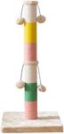 LUCKITTY 30 Inch High Cat Scratching Post with 4 Plush Teasing Toy Balls, Natural Sisal Rope Post and Thickened Base, Red Green Yellow White