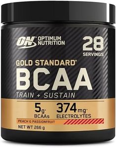 Optimum Nutrition Gold Standard BCAA Train + Sustain, Aminoacidi in Polvere con Vitamina C, Zinco, Magnesio ed Elettroliti, Gusto Pesca e Frutto della Passione, 28 Porzioni, 266 g