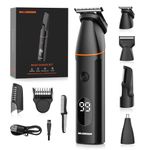 Body Hair Trimmer Men, MAXGROOM 4 in 1 Electric Body Groomer Beard Trimmer Men with Nose Hair Trimmer, Rechargeable Manscape Electric Razor for Body, Private Parts, Beard, Back, Pubic (Black)