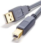 JAFSAL ONLINE Hi-Speed USB 2.0 Printer Lead - Standard cable Black A to B Cable - Printer Scanner Cord Compatible with- HP, Epson Brother Canon, Dell, Samsung, and Other USB B devices- 2 Meter