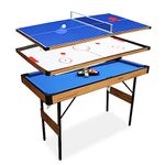 AIPINQI 55 Inch 3 in 1 Folding Billiard Table, Ping-Pong Table Steady, Ice Hockey Table, Mini Table Tennis Table with Locking Legs, for Kids and Adults (55")