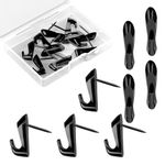 GEEHUA 10PCS Cubicle Hooks Fabric Panel Wall Hooks, Coat Clips Push Pins Metal Nails Picture Hangers Office Shelf Home Kitchen Room Board Hanging Accessories Supplies