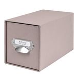 SOHO CD Storage Box with Metal Index Holder - Taupe