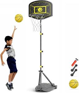 Canestro da Basket per Bambini Set da Basket Portatile Regolabile da 110-190 CM Giocattoli da Esterno e da Interno per Bambini