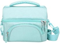 Bentgo® Deluxe Lunch Bag - Durable and Insulated Lunch Tote with Zippered Outer Pocket, Internal Mesh Pocket, Padded & Adjustable Straps, & 2-Way Zippers - Fits Most Lunch Boxes (Coastal Aqua)