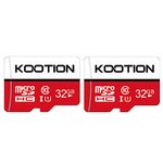 KOOTION 32GB Micro SD Card 2-Pack Class 10 Micro SDHC Card + SD Adapter UHS-I Memory Card Ultra High Speed TF Card, C10, U1, 32 GB