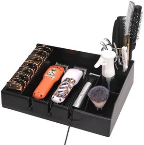 BARBERTOP Barber Clippers Tray Station Hair Trimmer Holder Multifunctional Razors Case Stylist Hairdressing Combs Clips Scissors Holder(12.87" X 8.9")