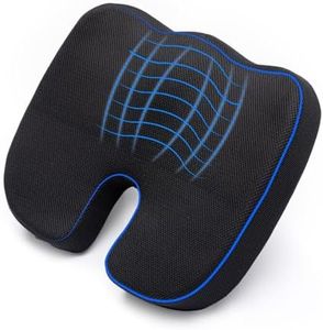 Wakefit Car Seat Cushions | 3 Months Warranty | Seat Cushion for Chair, Coccyx Cushion for Tailbone Pain, Cushion for Chair, Orthopedic Memory Foam Cushion, Diwali Gifts - Large (Black)