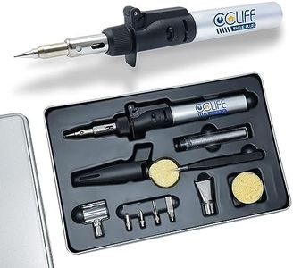 CCLIFE Fer à Souder à Gaz, Fer à Souder au Gaz portable autonome 13 pièces, Station Soudage avec 8 Accessoires, pour souder, thermorétracter, bijoux, artisanat