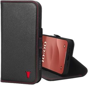 TORRO Phone Case Compatible with iPhone 15 Pro – Premium Leather Wallet Case with Kickstand and Card Slots (Compatible with Official MagSafe Chargers) - Black