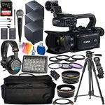 Canon XA15 Compact Full HD Camcorder with Deluxe Accessory Bundle - Includes: Audio-Technica VHF TwinMic System + Sony MDR-7506 Headphones + SanDisk Extreme PRO 128GB SD Card + More