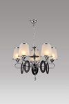 tu casa Chrome Finish with Glass Shade 5 Light Chandelier (SL2229, Bulb not Included,corded-electric)