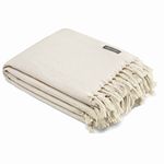 Vera Wang Twill Fringe Throw 50x60 Natural