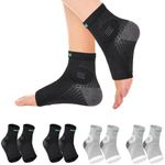 Plantarelief 4 Pairs Neuropathy Socks for Women Men: Soothe Socks, Toeless Compression Socks, Ankle Brace Sleeve for Peripheral Neuropathy Pain Relief, Plantar Fasciitis Relief, Heel Spurs - M