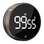 BlueSnail Kitchen Timer with LED Digital Display Smart Efficana for Home Classroom Gym Office, Volume and Brightness Adjustable Productivity Timer (Guncolor)