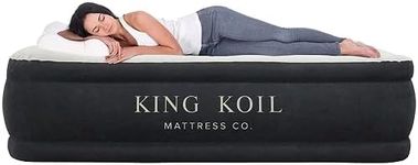 King Koil Luxury Plush Pillow Top California King Air Mattress with Built-in High-Speed Patented Pump for Home, Camping & Guests, Inflatable Airbed Double High Blow Up Bed, Waterproof, 1-Year Warranty