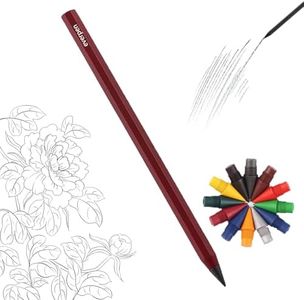 everpen Forever Pencil,Metal Alloy Writing Instrument, With 12 Colored Refill Tips, No Sharpening Required, Pencils for Drawing, Sketching and Writing (Red)
