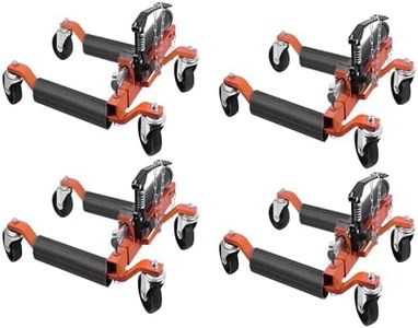 GarveeTech 4 Pcs Car Wheel Dolly with Hydraulic Tire Jack, 1500 LBS Capacity Trailer Dolly for Vehicle Positioning for Truck RV Trailer, Orange