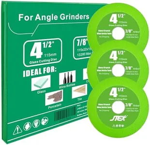 JTEX 4-1/2" Glass Cutting Disc for Angle Grinder, 7/8" Arbor, Ultra-Thin Grinding and Cutting for Wine Bottles, Glass, Jade, Crystal, Tile (3-Pack)