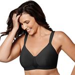 Playtex Women's Secrets Perfectly Smooth Wire Free Full Coverage Bra #4707,Black Stripe,36DDD