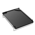 Onlyfire Cast Iron Side Burner Griddle Plate Double Sided BBQ Plancha, with Removable Stainless Steel Frame, Universal for Almost All Gas Grills