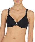 Natori Women's Pure Luxe Custom Coverage Contour Bra, Opaque, Black Combo, 34DD