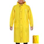 Anyoo Waterproof Rain Poncho Lightweight Reusable Hiking Hooded Coat Jacket for Outdoor Activities(Yellow) One Size