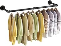 UlSpeed Clothes Rack Wall Mounted, 38.4in Industrial Pipe Wall Mount Clothing Rack, Space Saver Hanging Pipe Clothes Rack, Heavy Duty Garment Racks for Laundry Room, Closet Storage, 1 Pack