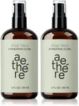 Aethere Aloe Vera Gel for Face, Skin and Hair - Sunburn Relief - Cold Pressed Organic Aloe Vera - Grown and Harvested in Texas - USA - Aloe - Elixir - 3 Fl Oz 2PK