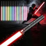Light Saber for Kids, Dueling Double Lightsaber, USB Rechargeable, 58cm Laser Sword Toy, Mental Handle with RGB 20 Colors, Light Sabers Adult for Cosplay Xmas Dress Up Parties Costum 1PC