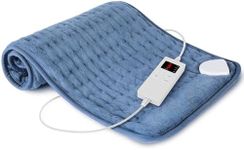 Heating Pad for Back, Heating Pad for Period Cramps with 6 Heat Settings & Timer, Portable Electric Heating Pads for Neck and Shoulders, Christmas Gifts for Women, Men, Blue