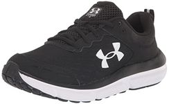 UNDER ARMOUR Women's Charged Assert 10 Running Shoe, (001) Black/Black/White, 11