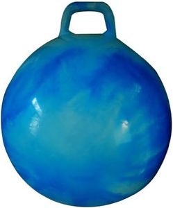 AppleRound Space Hopper Ball with Air Pump: 22in/55cm Diameter for Age 10-12, Kangaroo Bouncer, Hippity Hoppity Hop Ball for Taller Children, Sit-on Bouncy Ball with Handle, Cloud Colors (Blue)