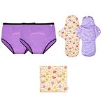 superbottoms MaxAbsorb® Period Underwear | Period Panty for Women | 8Hr Absorption | No Leaks, No Stains | High Waist, Full Coverage | Cloth Pads | Pouch | Bamboo Fabric + Cotton(Lilac,Size:XL)