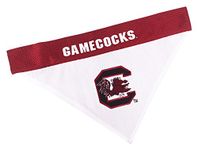 NCAA Dog Bandana - South Carolina Gamecocks Reversible PET Bandana. 2 Sided Sports Bandana with a Premium Embroidery Team Logo, Small/Medium. - 2 Sizes & 50 College Teams Available
