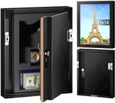 ANZAKY Hidden Safe with Lock, Wooden Picture Frame Diversion Safe, Large Hidden Money Safe with Customizable Foam, Hidden Compartment, Secret Decor Concealment Furniture, 11 x 14 inchs, Black