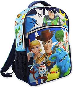 Disney Toy Story 4 Woody Buzz Bo Peep Boys Girls 16 inch School Backpack, Blue, One Size, Classic