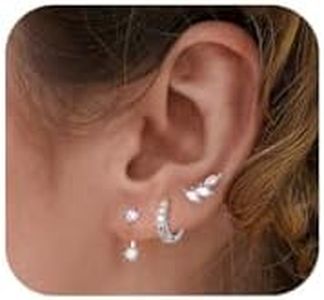 Kenivira 3 Pares Pendientes Plata Para Mujer Pendientes Chapados En Oro 14 Quilates Hipoalergénicos Pequeños Juegos De Pendientes De Aro Para Múltiples Piercings