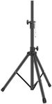 Speaker Stand Tripod PA Stand for Studio Monitor, Adjustable Height Steel Mount, 132 lbs Capacity, Black, Folding Telesc