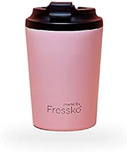 made by Fressko| Reusable Stainless Steel Coffee Cup |8oz 227ml|Double Walled Insulated Travel Mug |Easy Clean Leak Proof Lid (Pink)